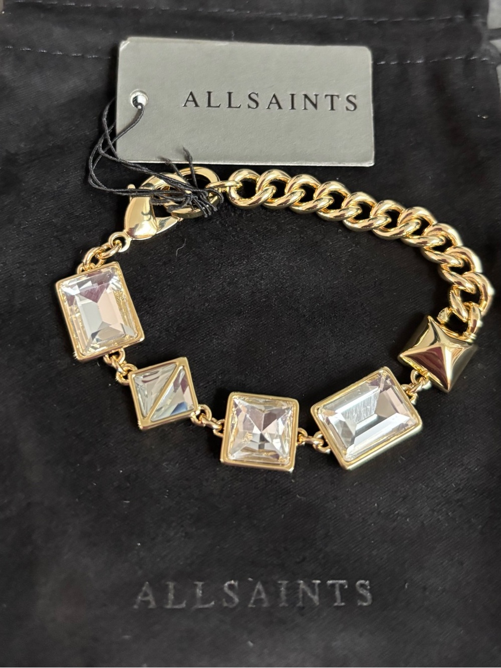 AllSaints Geometric Crystal Bracelet